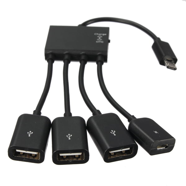 Black Micro USB to OTG Works with Philips V377 Direct On-The-Go Connection Kit and Cable Adapter! 
